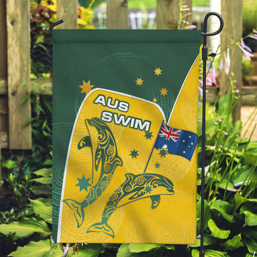 Australia National Swimming Garden Flag Tribal Dolphin Indigenous Pattern Art