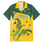 Australia National Swimming Hawaiian Shirt Tribal Dolphin Indigenous Pattern Art