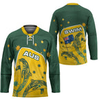 Australia National Swimming Hockey Jersey Tribal Dolphin Indigenous Pattern Art