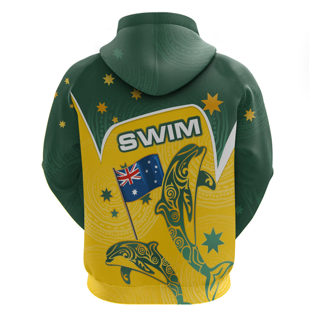 Australia National Swimming Hoodie Tribal Dolphin Indigenous Pattern Art