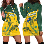 Australia National Swimming Hoodie Dress Tribal Dolphin Indigenous Pattern Art