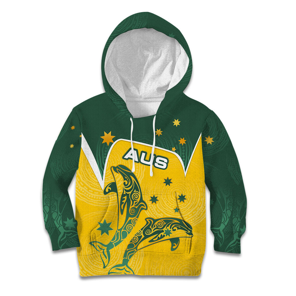 Australia National Swimming Kid Hoodie Tribal Dolphin Indigenous Pattern Art
