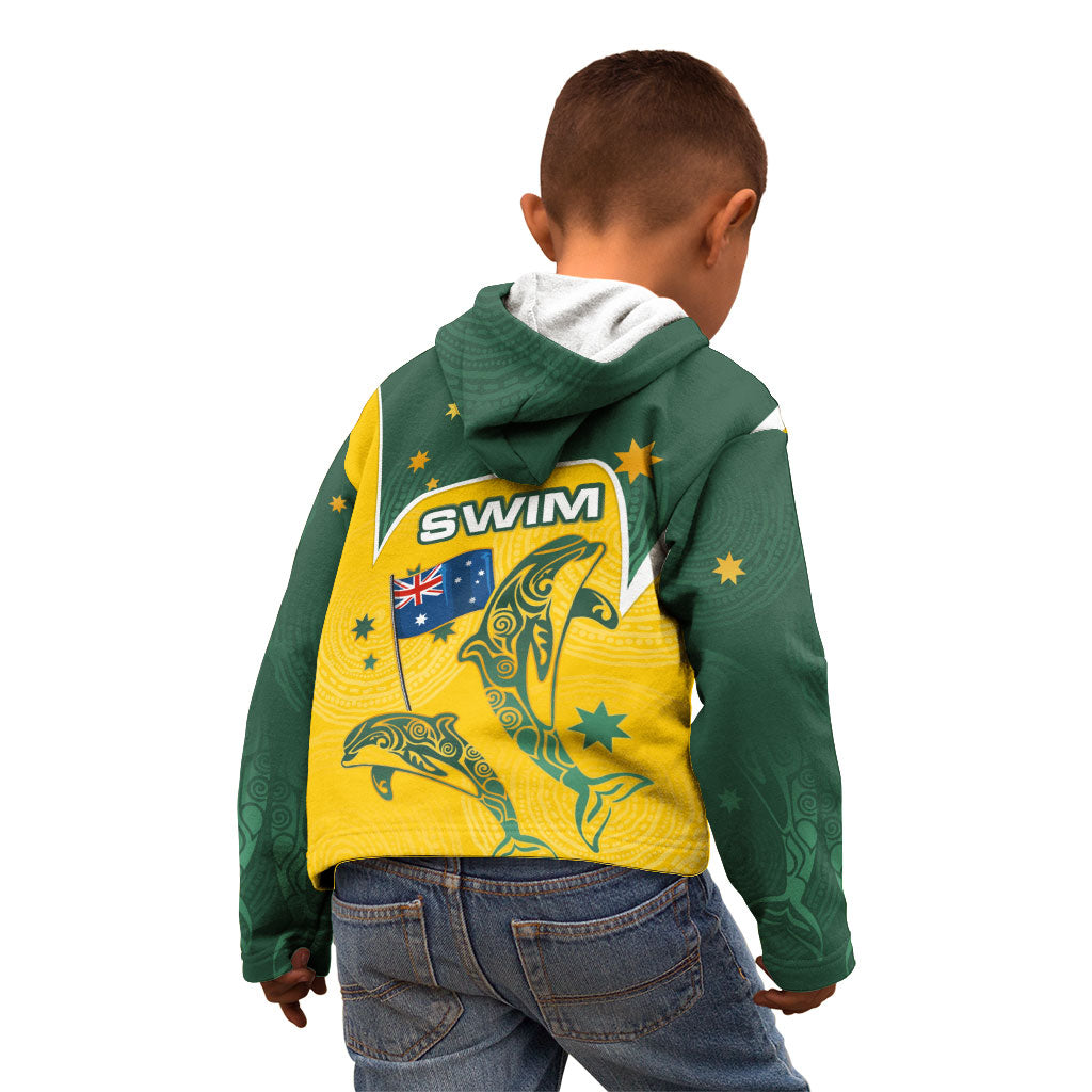 Australia National Swimming Kid Hoodie Tribal Dolphin Indigenous Pattern Art