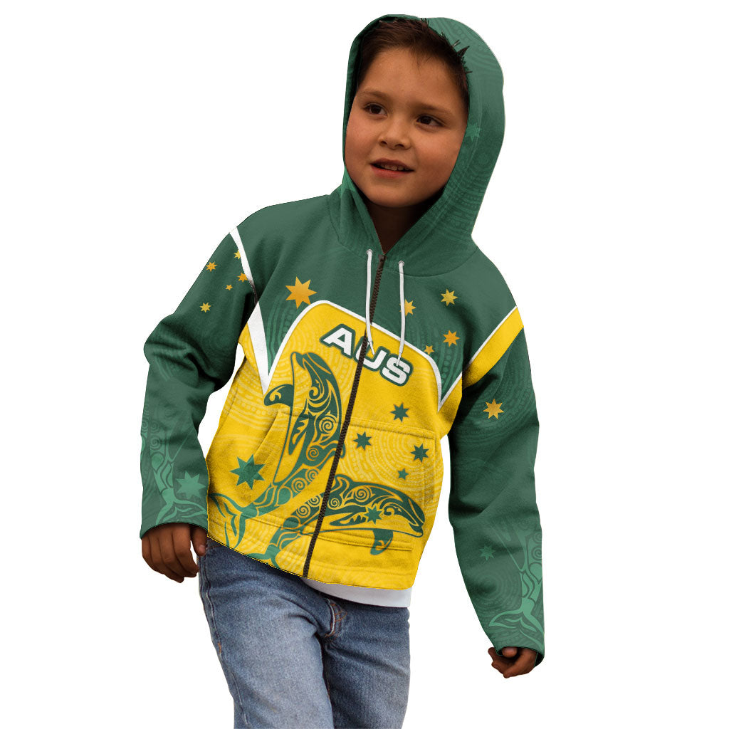 Australia National Swimming Kid Hoodie Tribal Dolphin Indigenous Pattern Art