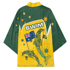 Australia National Swimming Kimono Tribal Dolphin Indigenous Pattern Art