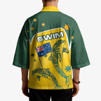Australia National Swimming Kimono Tribal Dolphin Indigenous Pattern Art