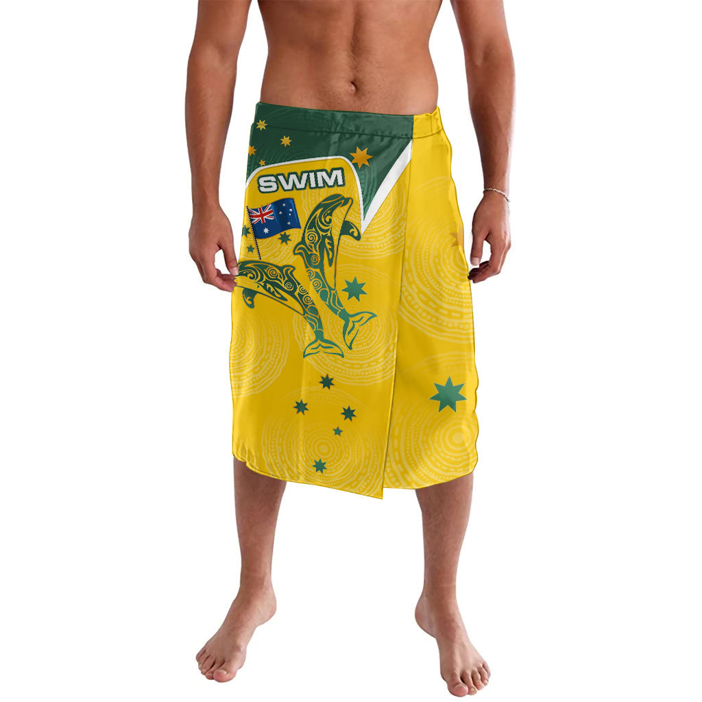 Australia National Swimming Lavalava Tribal Dolphin Indigenous Pattern Art