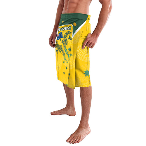 Australia National Swimming Lavalava Tribal Dolphin Indigenous Pattern Art