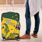 Australia National Swimming Luggage Cover Tribal Dolphin Indigenous Pattern Art