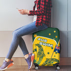 Australia National Swimming Luggage Cover Tribal Dolphin Indigenous Pattern Art