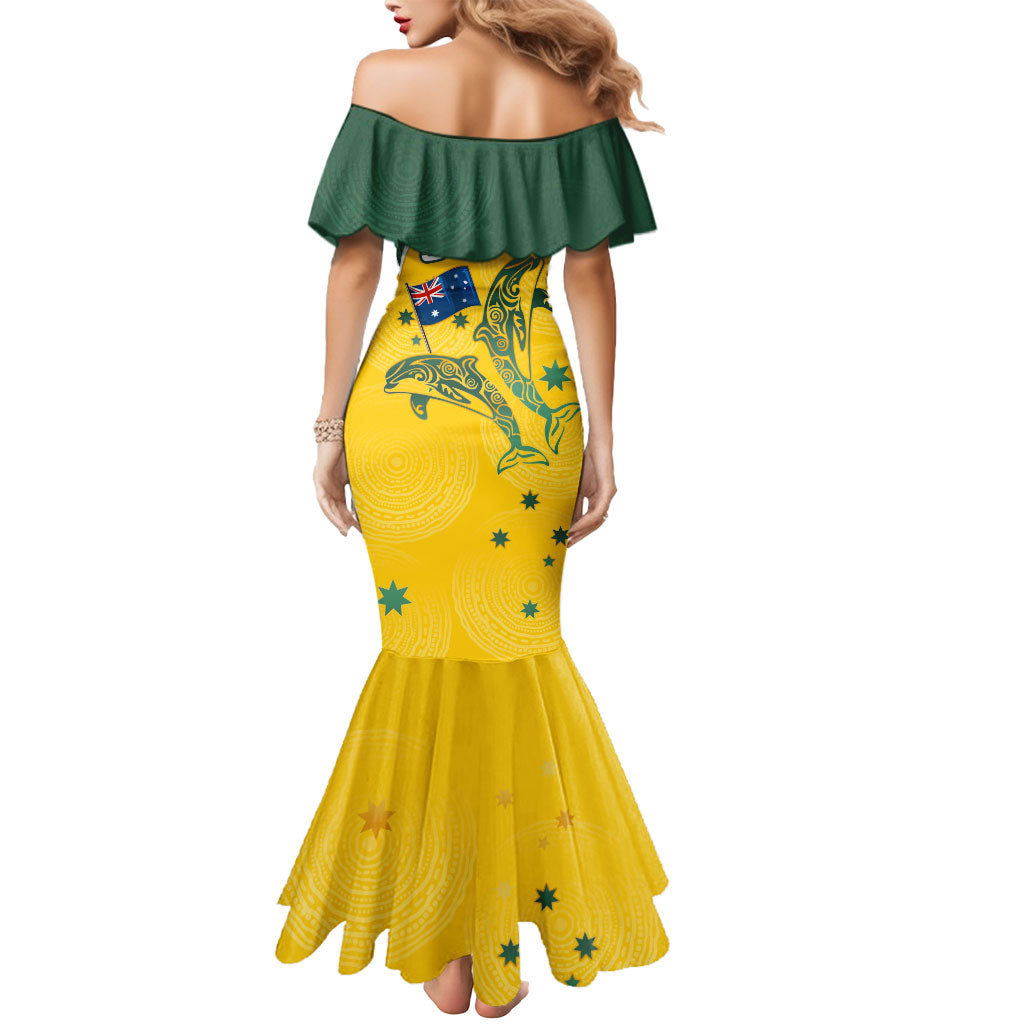 Australia National Swimming Mermaid Dress Tribal Dolphin Indigenous Pattern Art