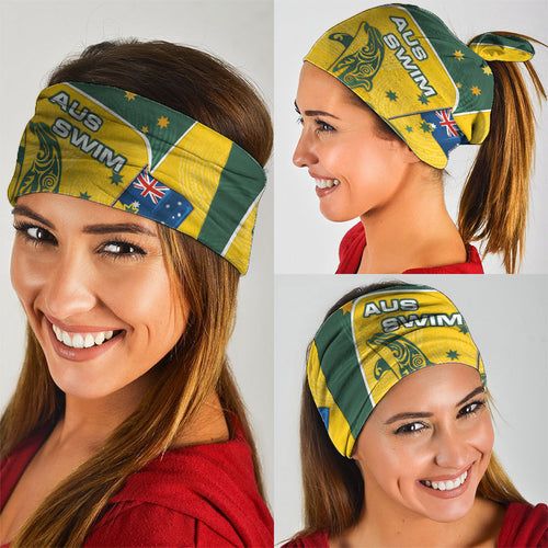 Australia National Swimming Neck Gaiter Tribal Dolphin Indigenous Pattern Art