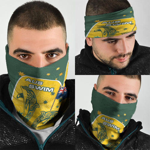 Australia National Swimming Neck Gaiter Tribal Dolphin Indigenous Pattern Art