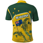 Australia National Swimming Polo Shirt Tribal Dolphin Indigenous Pattern Art