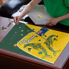 Australia National Swimming Puzzle Tribal Dolphin Indigenous Pattern Art