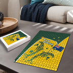 Australia National Swimming Puzzle Tribal Dolphin Indigenous Pattern Art