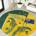 Australia National Swimming Round Carpet Tribal Dolphin Indigenous Pattern Art