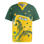 Australia National Swimming Rugby Jersey Tribal Dolphin Indigenous Pattern Art