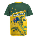 Australia National Swimming Rugby Jersey Tribal Dolphin Indigenous Pattern Art