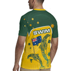 Australia National Swimming Rugby Jersey Tribal Dolphin Indigenous Pattern Art