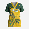 Australia National Swimming Scrub Top Tribal Dolphin Indigenous Pattern Art