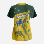 Australia National Swimming Scrub Top Tribal Dolphin Indigenous Pattern Art