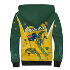 Australia National Swimming Sherpa Hoodie Tribal Dolphin Indigenous Pattern Art