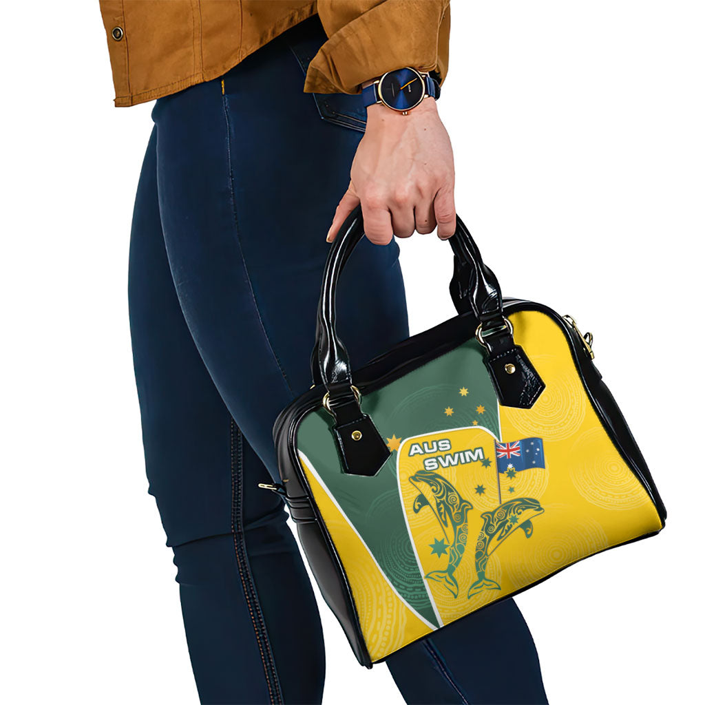 Australia National Swimming Shoulder Handbag Tribal Dolphin Indigenous Pattern Art
