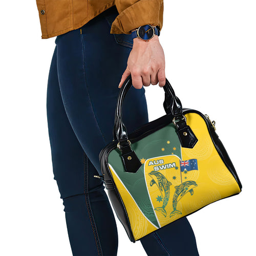 Australia National Swimming Shoulder Handbag Tribal Dolphin Indigenous Pattern Art