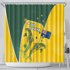 Australia National Swimming Shower Curtain Tribal Dolphin Indigenous Pattern Art