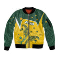 Australia National Swimming Sleeve Zip Bomber Jacket Tribal Dolphin Indigenous Pattern Art