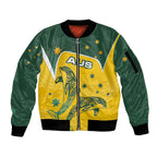 Australia National Swimming Sleeve Zip Bomber Jacket Tribal Dolphin Indigenous Pattern Art