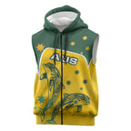 Australia National Swimming Sleeveless Zip Hoodie Tribal Dolphin Indigenous Pattern Art