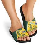 Australia National Swimming Slide Sandals Tribal Dolphin Indigenous Pattern Art