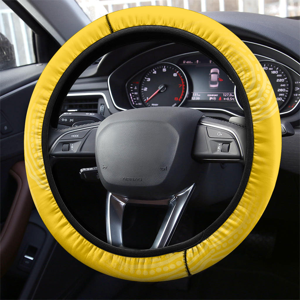 Australia National Swimming Steering Wheel Cover Tribal Dolphin Indigenous Pattern Art