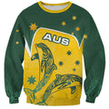 Australia National Swimming Sweatshirt Tribal Dolphin Indigenous Pattern Art