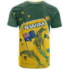 Australia National Swimming T Shirt Tribal Dolphin Indigenous Pattern Art