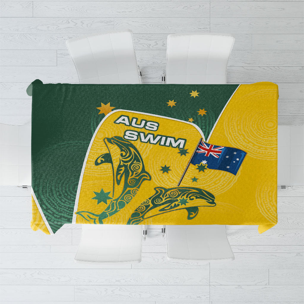 Australia National Swimming Tablecloth Tribal Dolphin Indigenous Pattern Art