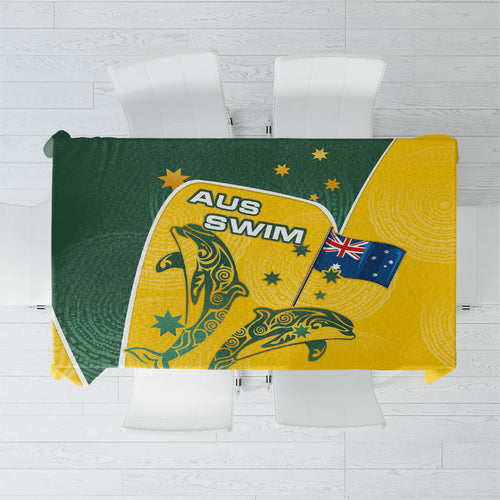 Australia National Swimming Tablecloth Tribal Dolphin Indigenous Pattern Art
