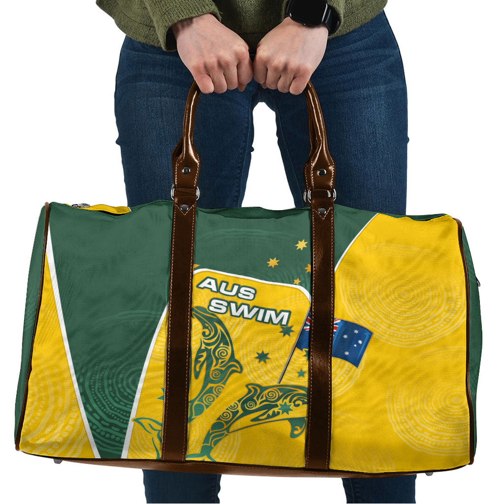 Australia National Swimming Travel Bag Tribal Dolphin Indigenous Pattern Art