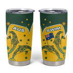 Australia National Swimming Tumbler Cup Tribal Dolphin Indigenous Pattern Art