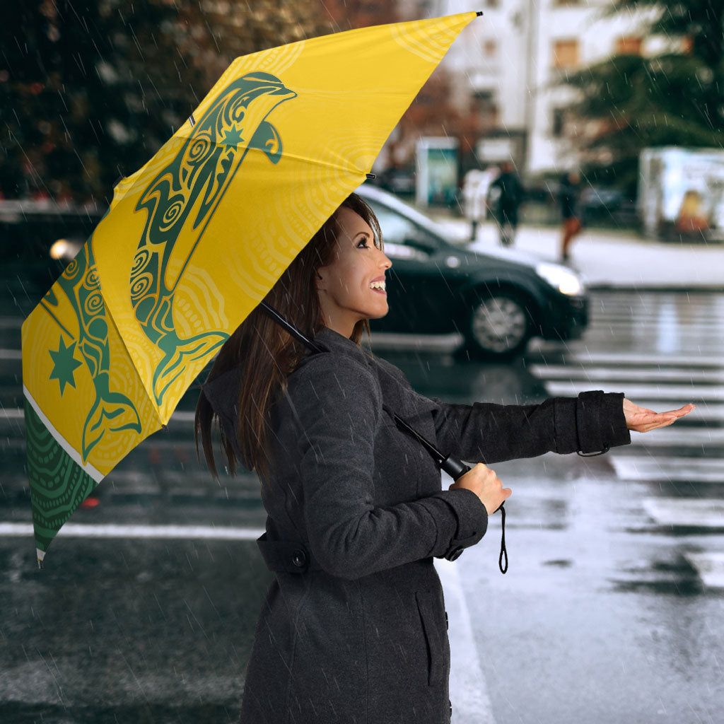 Australia National Swimming Umbrella Tribal Dolphin Indigenous Pattern Art