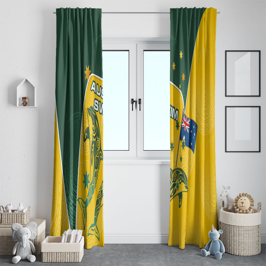 Australia National Swimming Window Curtain Tribal Dolphin Indigenous Pattern Art