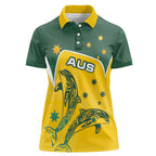 Australia National Swimming Women Polo Shirt Tribal Dolphin Indigenous Pattern Art