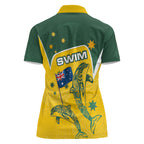 Australia National Swimming Women Polo Shirt Tribal Dolphin Indigenous Pattern Art