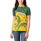 Australia National Swimming Women Polo Shirt Tribal Dolphin Indigenous Pattern Art