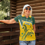 Australia National Swimming Women Polo Shirt Tribal Dolphin Indigenous Pattern Art