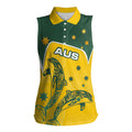Australia National Swimming Women Sleeveless Polo Shirt Tribal Dolphin Indigenous Pattern Art