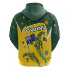 Australia National Swimming Zip Hoodie Tribal Dolphin Indigenous Pattern Art