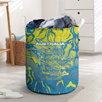 Australia National Swimming Team Laundry Basket Aboriginal Shark Dot Pattern Ocean Art